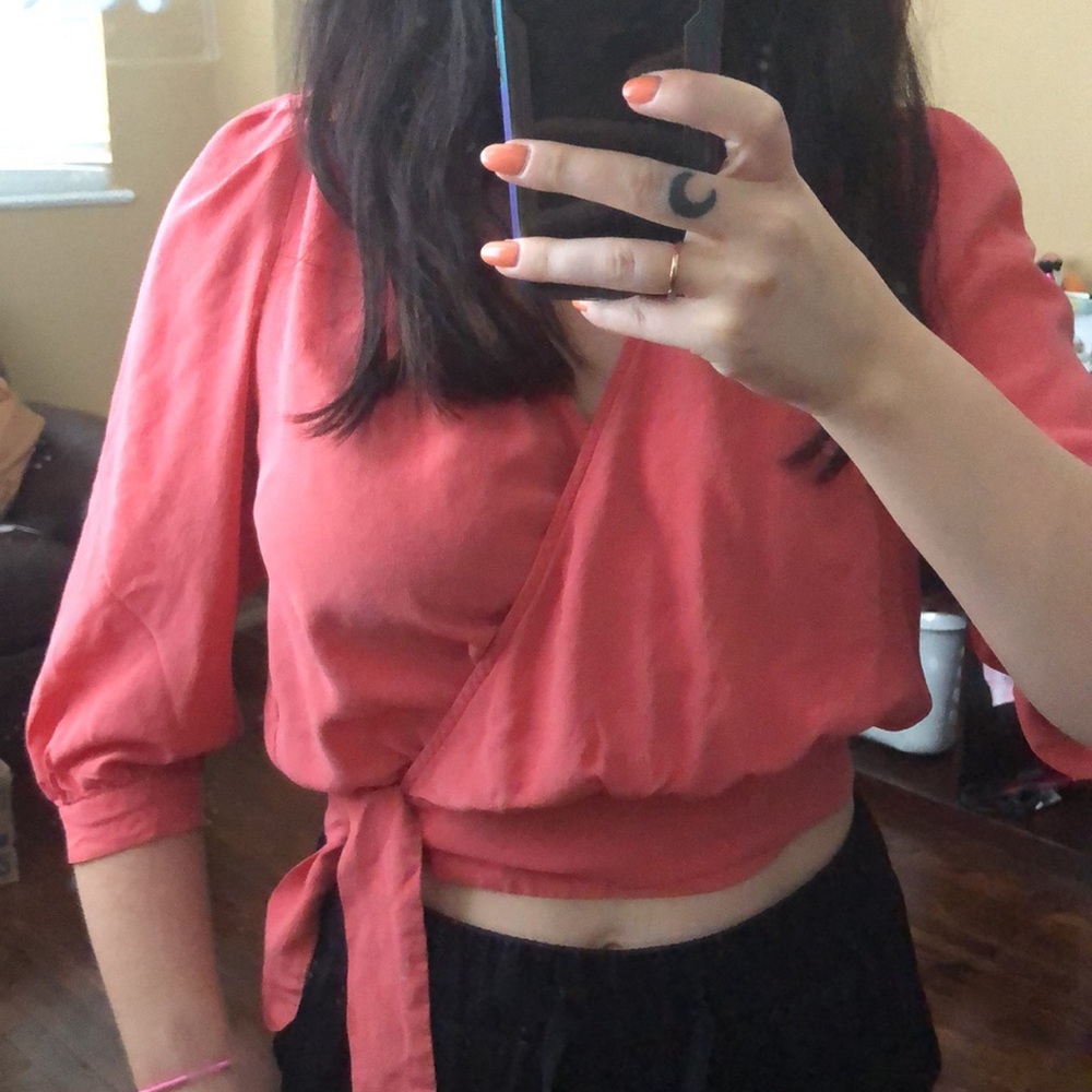 Madewell silk wrap top